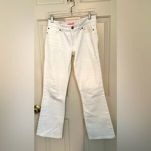 Lilly Pulitzer White Denim Boot Cut, Low Rise Jean, Palm Beach Fit, size 2